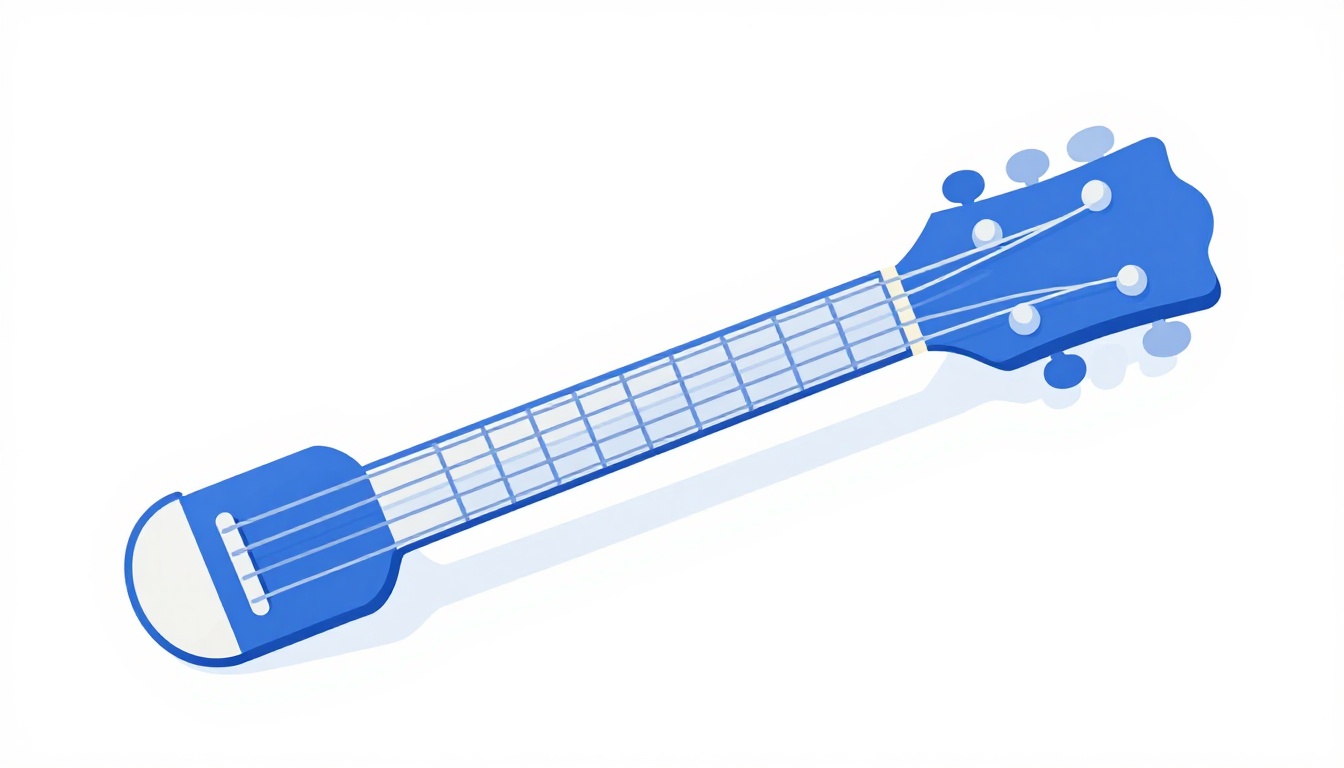 A guitar pick dragging down along a thick wound string near the bridge