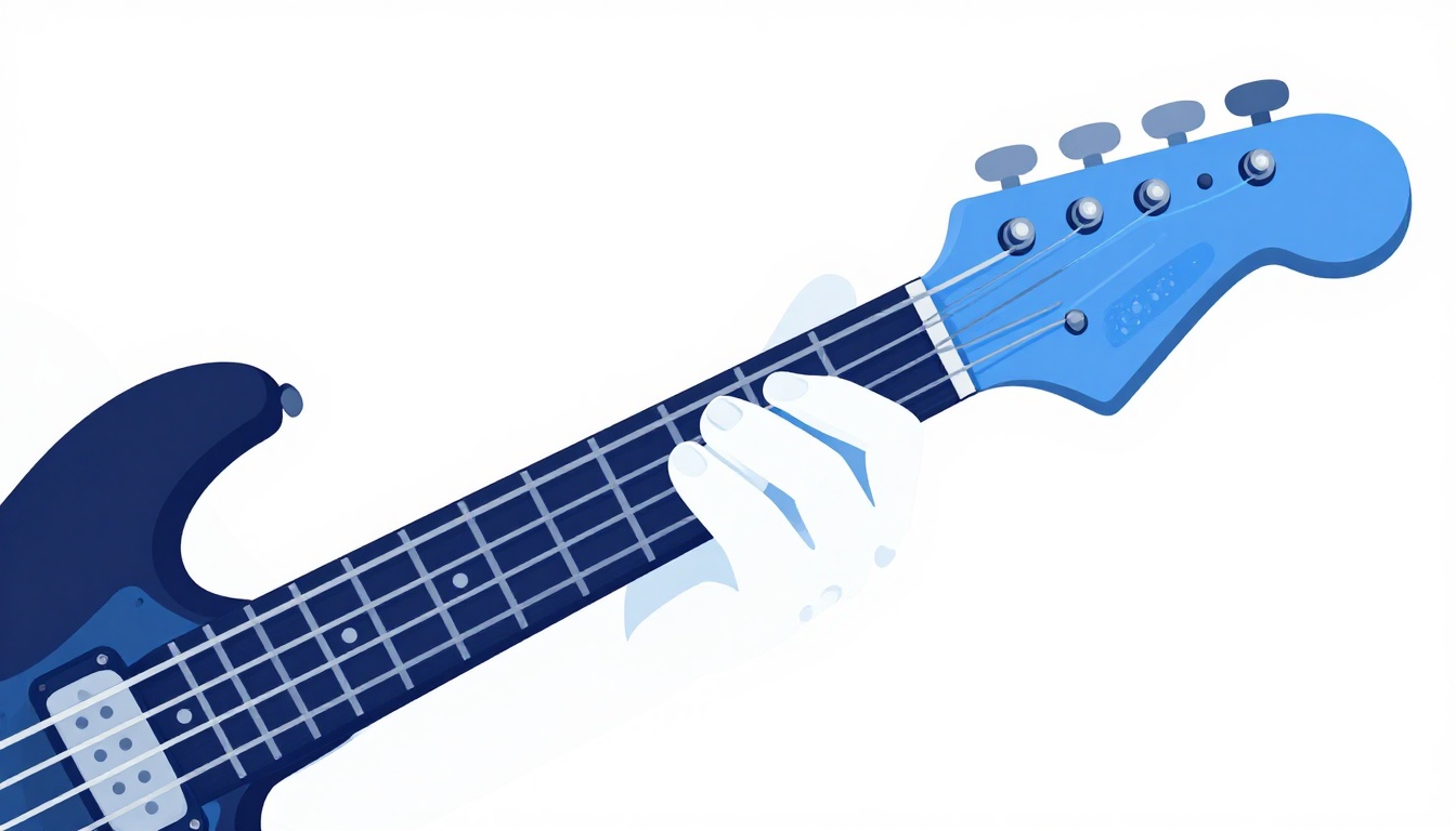A close up of a hand bending a string upward on an electric guitar neck