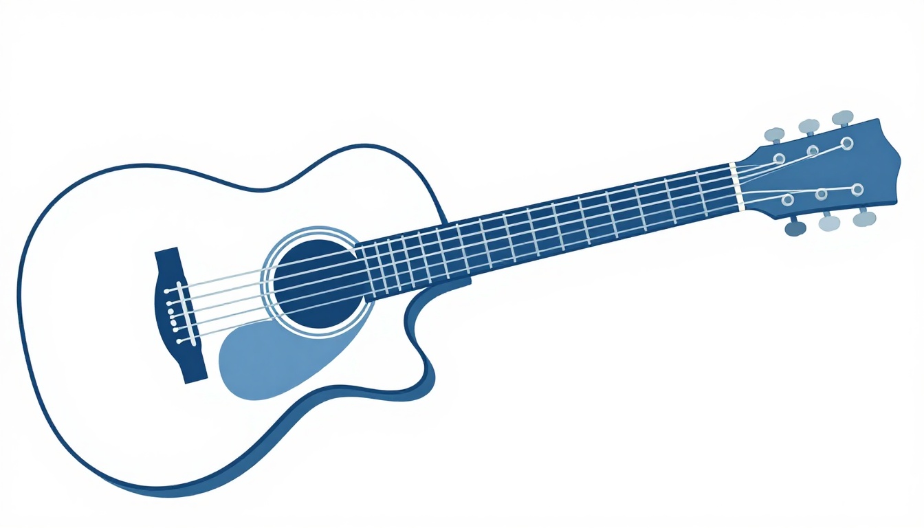 A close up of a left hand barring a full six string chord shape across the first fret of an acoustic guitar neck