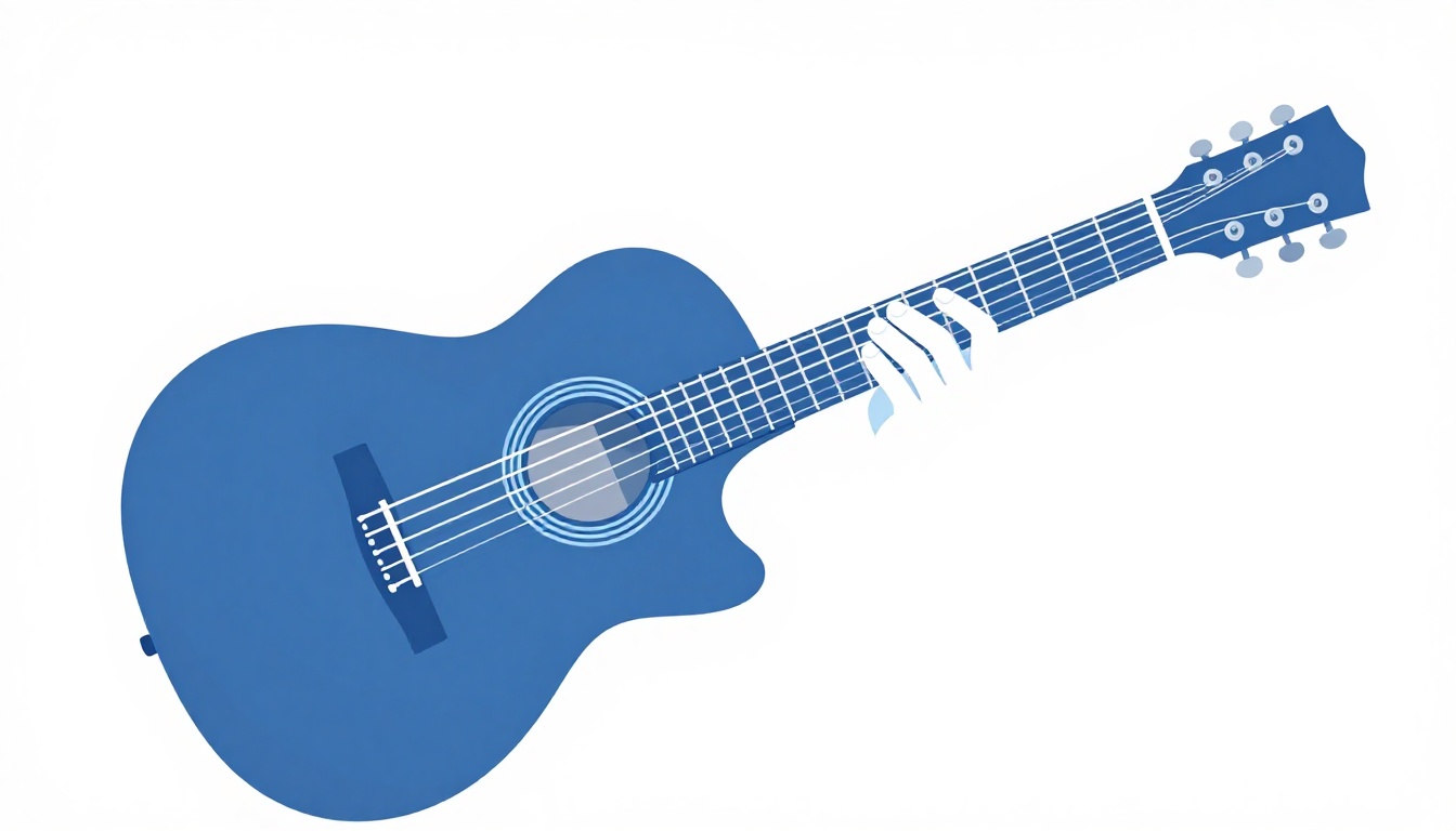 A right hand fingerpicking an acoustic guitar close to the sound hole, thumb resting on a bass string