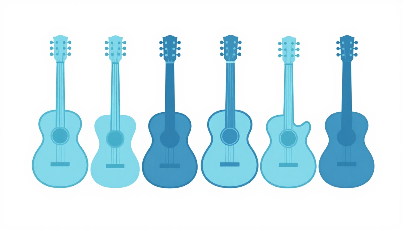 Two hands positioned on an electric guitar neck, one strumming a full open chord